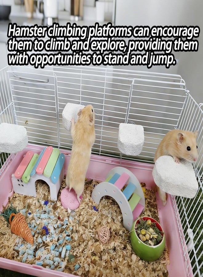 kathson 4PCS Hamster Climbing Ledge Platform, Hamster Lava Ledge, Pet Chewing GrindingToys Chinchillas Lava Block Toys Small Animals Cage Accessories for Guinea Pig, Squirrel, Gerbil, Bird - Image 2